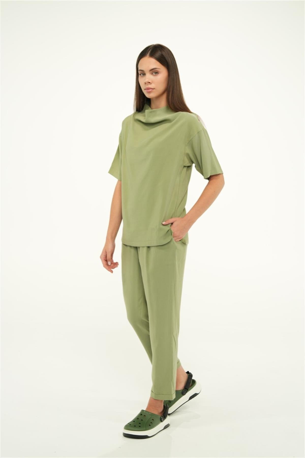 Kadın Scrubs Pileli Pantolon Heart Beat